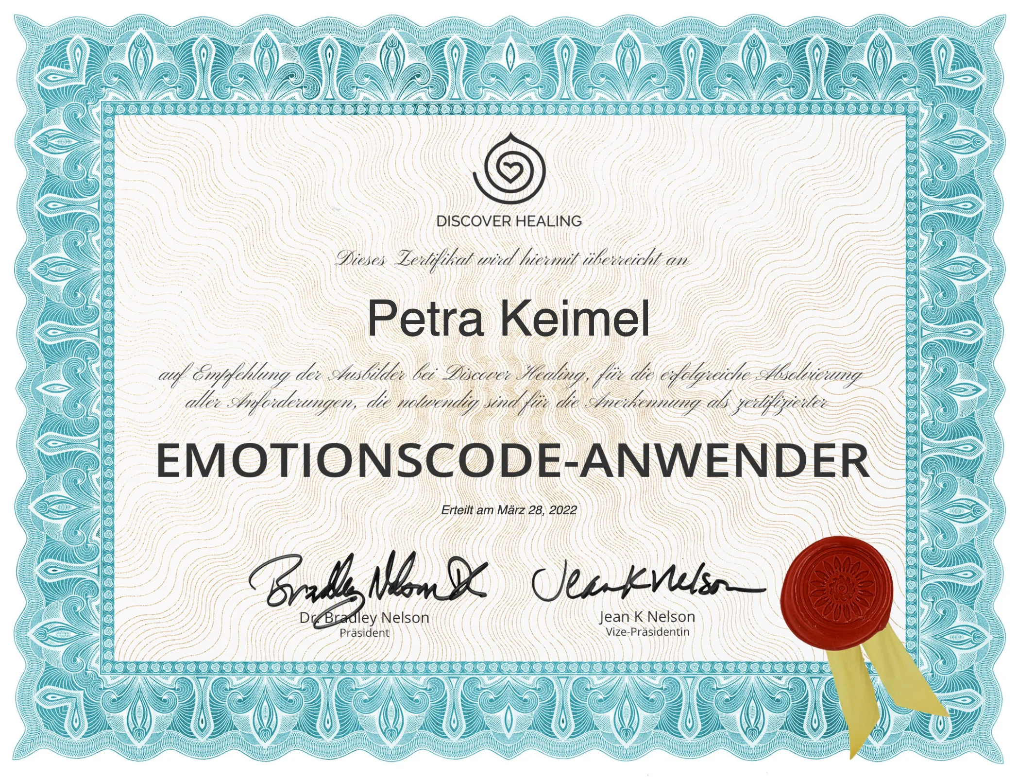 Petra Keimel - Body Code Zertifikat